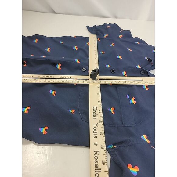 Disney Button Shirt Men's XL Mickey Mouse Pride Rainbow - Picture 7 of 10